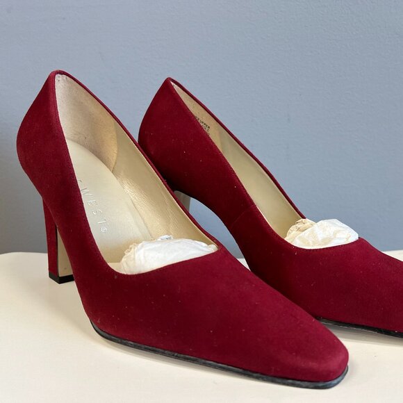 Nine West Red Suede Heels - Picture 1 of 6